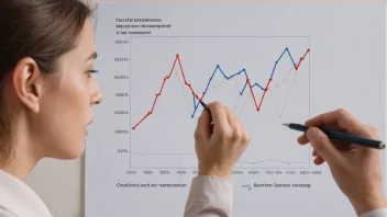 En person vises å gjøre justeringer på en situasjon, med en subtil bakgrunn av en graf eller diagram som viser forbedring.