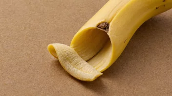 Et bananskall, krøllet sammen og tomt.