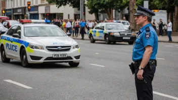 En politibetjent som overvåker trafikken