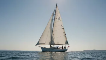 En seilbåt som bruker et stort seil til å navigere gjennom rolige vann.