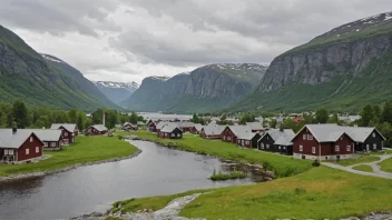 Lærdals kommune i Norge, kjent for sin naturskjønnhet og velbevarte historiske bygninger.