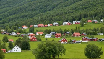 Et idyllisk bilde av Bjoneroa i Norge, som viser dens naturskjønnhet og kulturelle arv.