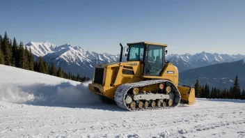 En løypemaskin er avbildet mens den preparerer en skiløype, og etterlater seg et spor av perfekt preparert snø.