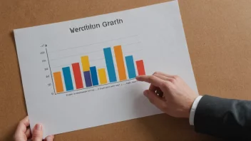 En person holder et diagram med en voksende graf, omgitt av objekter som har blitt tre ganger større eller mer.