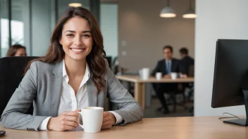 En person tar en pause på jobben, slapper av og lader opp