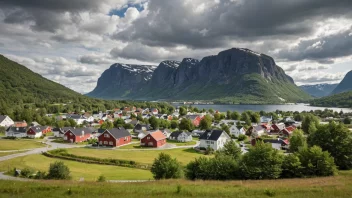 En malerisk utsikt over Lilletun, en liten by eller landsby i Norge