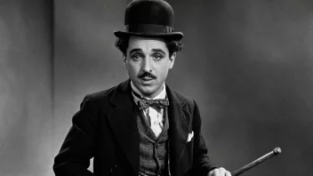 Et foto av Charlie Chaplin i sin ikoniske 'The Tramp'-kostyme.