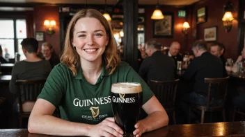 En vennlig irlender som nyter en pint Guinness på en koselig pub.