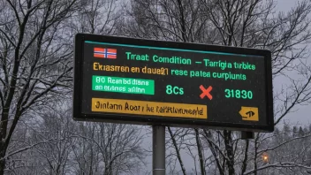 En digital trafikkinformasjonstavle i Norge.