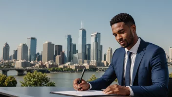 En fotballspiller signerer en kontrakt med et lag.