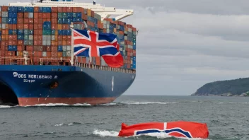 Containerskip som importerer matvarer til Norge.