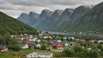 En malerisk utsikt over Sjetnemarka nabolaget i Norge.