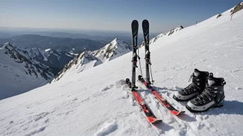 Et sett skitøy på en fjellside.