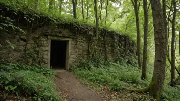 Et fredelig og isolert sted, omgitt av natur, som gir en følelse av ensomhet og inneslutning.