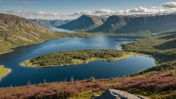 En storslagen utsikt over Mjølfjella i Norge.