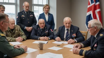 En gruppe veteraner samlet rundt et bord, diskuterer og planlegger.