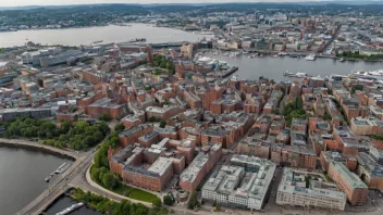 Flyfoto av Hammersborg i Oslo