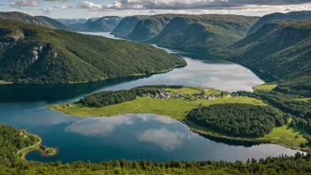 Et naturskjønt landskap av Vinje, som viser dets naturlige skjønnhet.