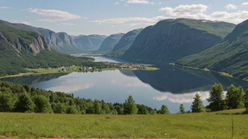 Et fredelig landskap av Bogstad, Norge.