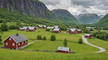 En pittoresk utsikt over Østenstads-gården i Norge.