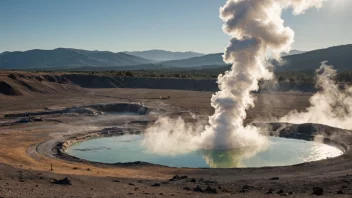 En naturlig varmekilde eller et geotermisk kraftverk, som genererer varme og energi fra jordens indre.