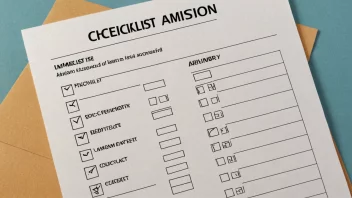 En illustrasjon av en sjekkliste med flere punkter avkrysset, som representerer kriteriene for opptak.