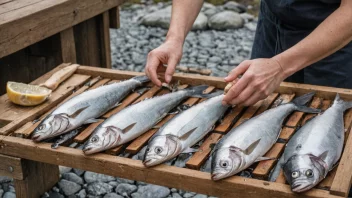 En person som bevarer fisk ved å salte og tørke den etter tradisjonell norsk metode.