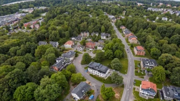 Flyfoto av Lilleaker, et nabolag i Oslo