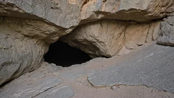 En liten åpning i en bergvegg eller en liten hule, ofte funnet i fjell eller åser