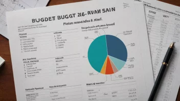 En budsjettplan med tall og diagram.