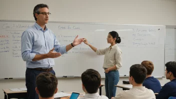 En førstelektor som underviser en klasse studenter.