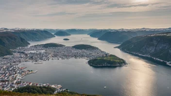 Flyfoto av Nordnes-halvøya i Bergen