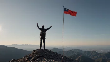 En person som står alene på et fjelltopp, symboliserer uavhengighet og selvstendighet