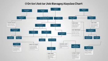 En bedrifts organisasjonskart med lønnsspekter og jobbtitler.