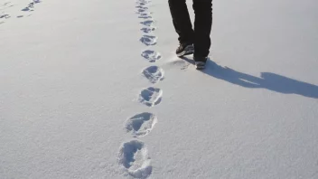 En person som går i snøen og etterlater seg fotspor