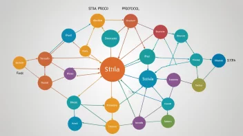 Et nettverksprotokoll-diagram som illustrerer Stikla-protokollen.