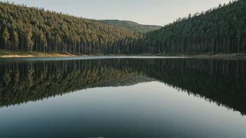 Et fredelig innsjølandskap i Sverige