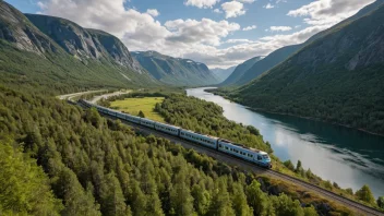 Et tog på Ringeriksbanen i Norge.