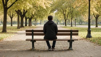 En person som føler seg ensom og isolert, sitter alene på en benk i en park.