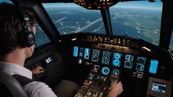 En person som trener i en flysimulator.