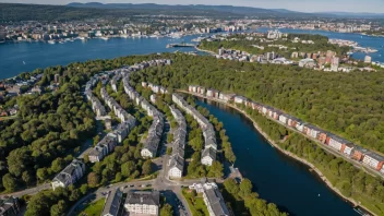 Flyfoto av Rodeløkkens bydel i Oslo