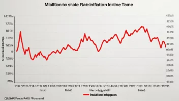 En graf som viser inflasjonstakten over tid, med en rød linje som indikerer en jevn økning.