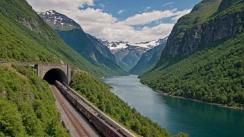 Et naturskjønt bilde av Bergensbanen i Norge, som viser dens naturlige skjønnhet og betydning i landets transportnettverk.