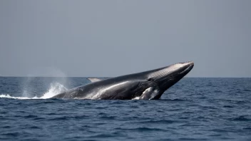 En finnhval som svømmer i havet