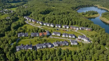 Flyfoto av Hosle, et boligområde i Norge.