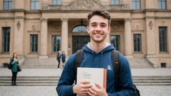 En glad student fra Universitetet i Oslo, Blindern.