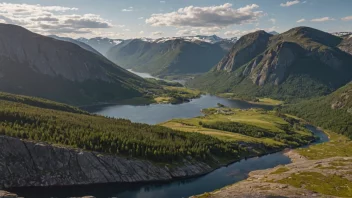 En panoramautsikt over Elgeseter, som viser områdets naturskjønnhet.