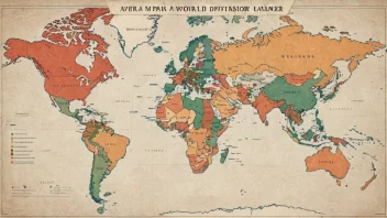 Et verdenskart med land og ledere, med fokus på utenrikspolitikk.