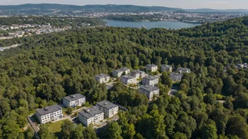 Flyfoto av Kjelsås, et boligområde i Oslo.