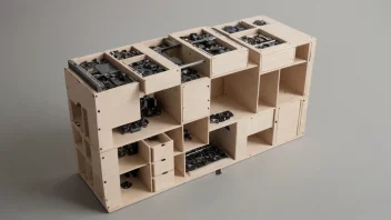 En 3D-illustrasjon av et modulært system med blokker som kan lett legges til eller fjernes